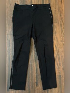 Chico's Black womens Pants silver  Side Trim 1.5 10 dress